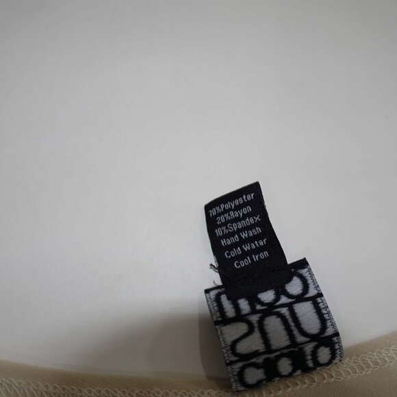 Clara Sun Woo Women's Waterfall Boat Neck Blouse Medium 3/4 Sleeves Beige Top M - Picture 4 of 5